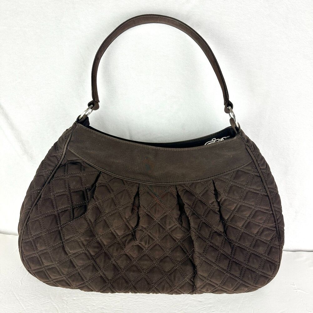 Vera Bradley Quilted Hobo Shoulder Bag Espresso Brown